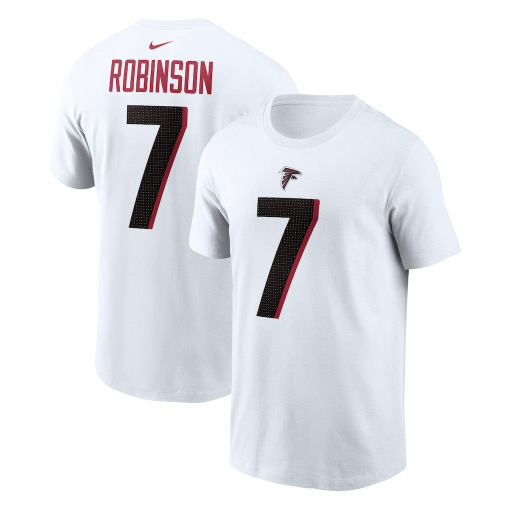 Bijan Robinson Atlanta Falcons Player Name & Number T-Shirt - White discount