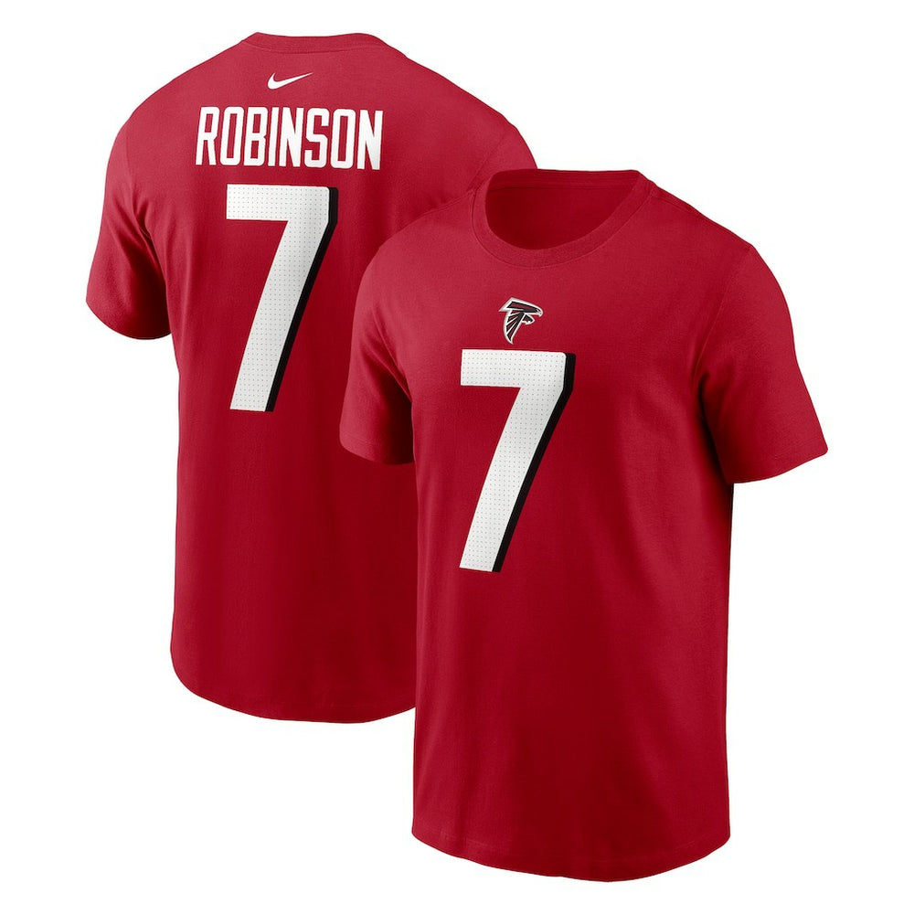 Bijan Robinson Atlanta Falcons Player Name & Number T-Shirt - Red online
