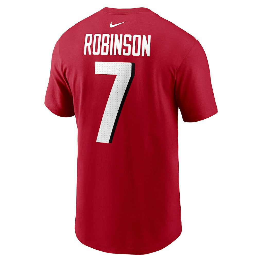 Bijan Robinson Atlanta Falcons Player Name & Number T-Shirt - Red online
