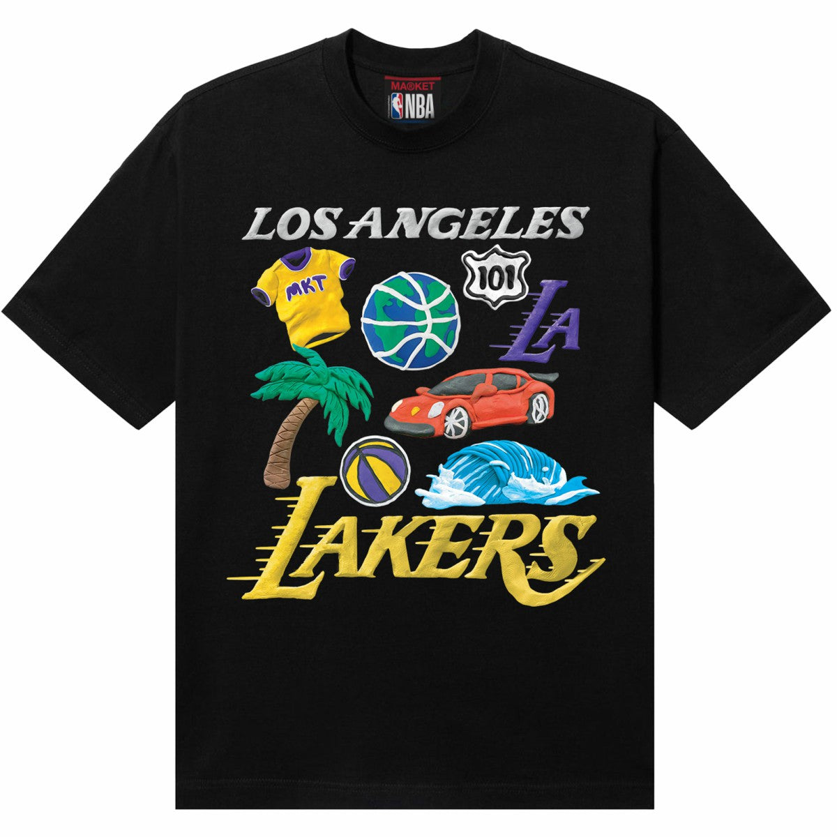 Los Angeles Lakers NBA x MARKET Unisex Claymation T-Shirt - Black online