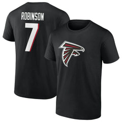Bijan Robinson Atlanta Falcons Icon Name & Number T-Shirt - Black cheap