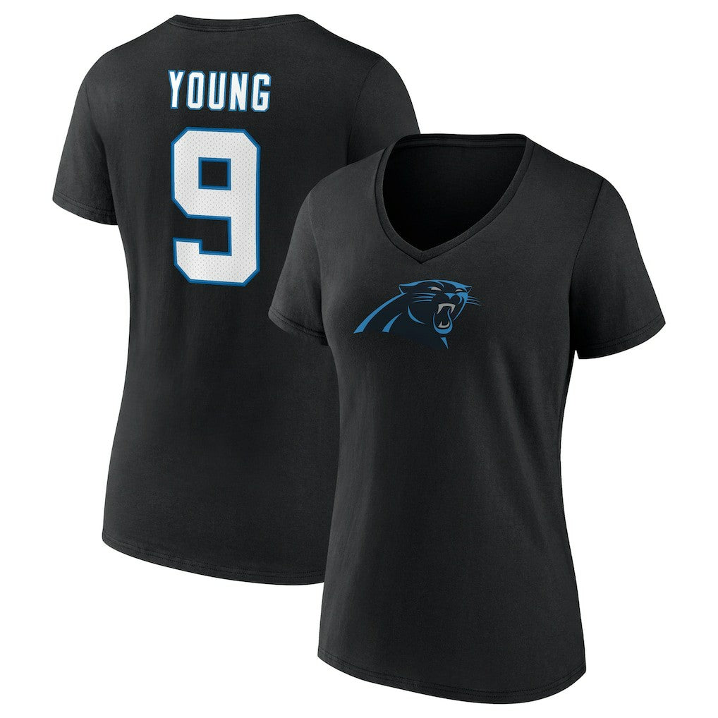 Bryce Young Carolina Panthers Women's Icon Name & Number V-Neck T-Shirt - Black sale