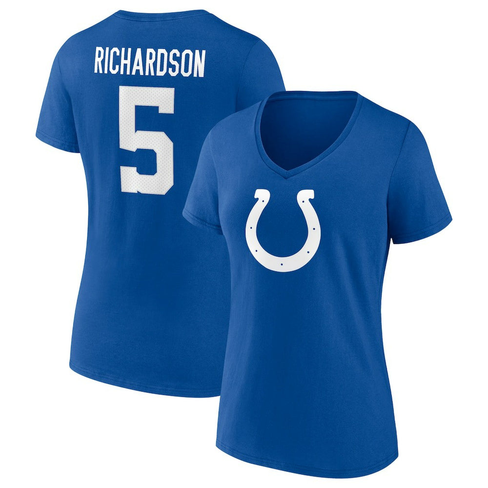 Anthony Richardson Indianapolis Colts Women's Icon Name & Number V-Neck T-Shirt - Royal for sale
