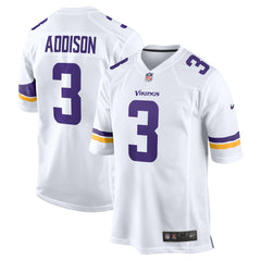 Jordan Addison Minnesota Vikings Away Game Jersey - White discount
