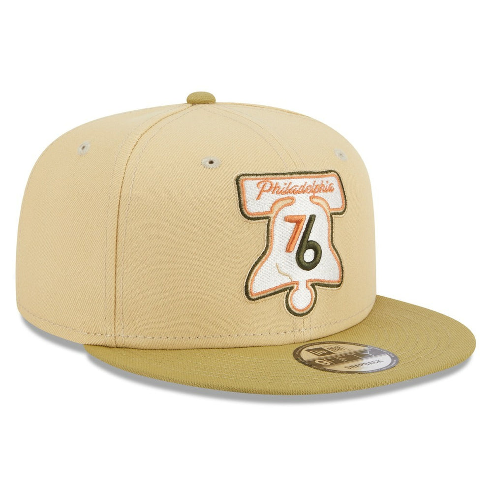 Philadelphia 76ers Green Collection Repreve 9FIFTY Snapback Hat - Khaki/Tan sale