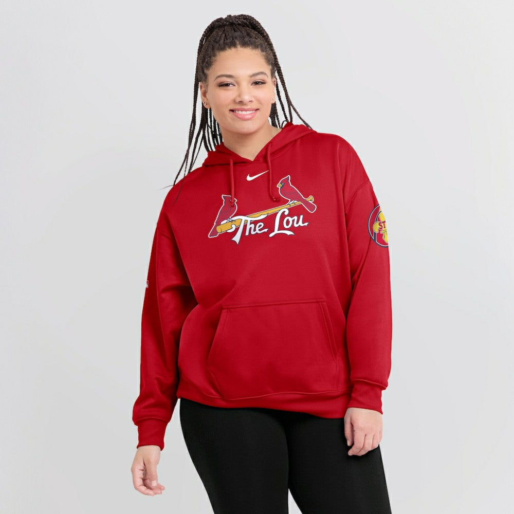 St. Louis Cardinals Women's 2024 City Connect Authentic Collection Practice Performance Pullover Hoodie Red
