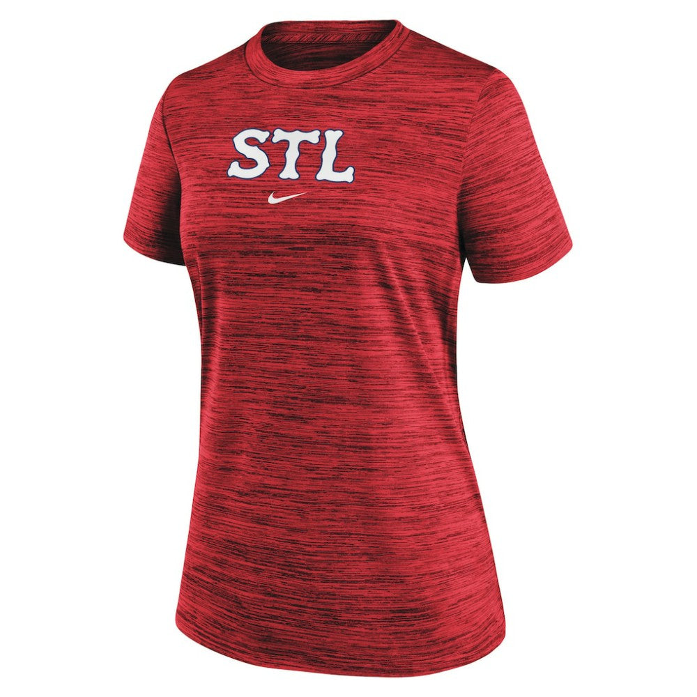 St. Louis Cardinals Women's 2024 City Connect Authentic Collection Practice Velocity T-Shirt Red