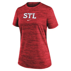St. Louis Cardinals Women's 2024 City Connect Authentic Collection Practice Velocity T-Shirt Red