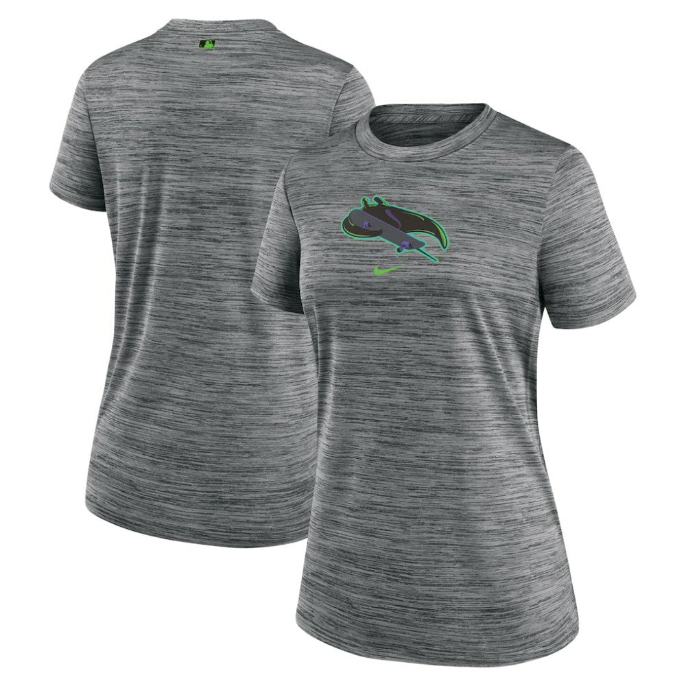 Tampa Bay Rays Women's 2024 City Connect Authentic Collection Velocity Performance T-Shirt Charcoal