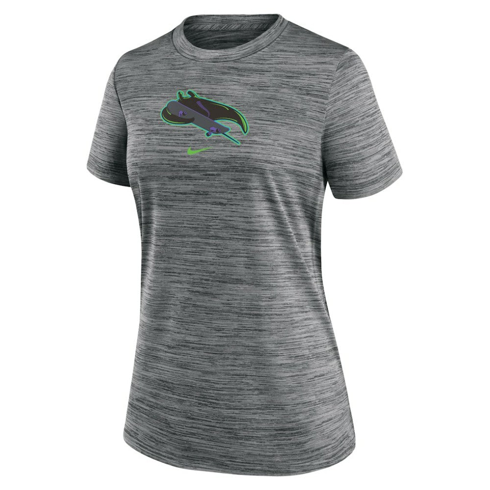 Tampa Bay Rays Women's 2024 City Connect Authentic Collection Velocity Performance T-Shirt Charcoal