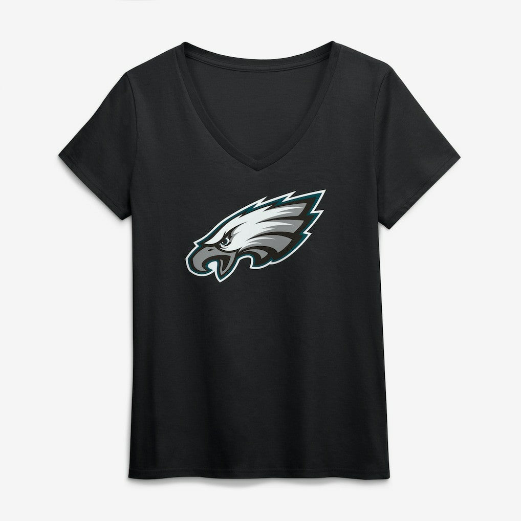 Philadelphia Eagles Logo Athletic Women's Primary Logo V-Neck T-Shirt - Black on sale