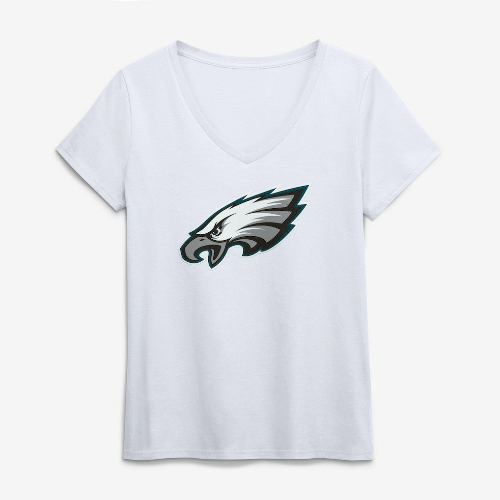 Philadelphia Eagles Logo Athletic Women's Primary Logo V-Neck T-Shirt - White discount
