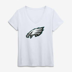 Philadelphia Eagles Logo Athletic Women's Primary Logo V-Neck T-Shirt - White discount
