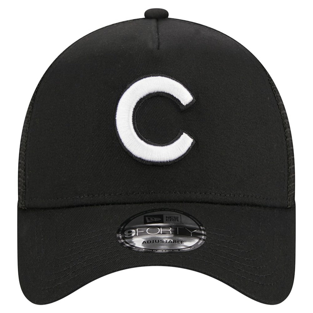 Chicago Cubs A-Frame 9FORTY Trucker Adjustable Hat Black