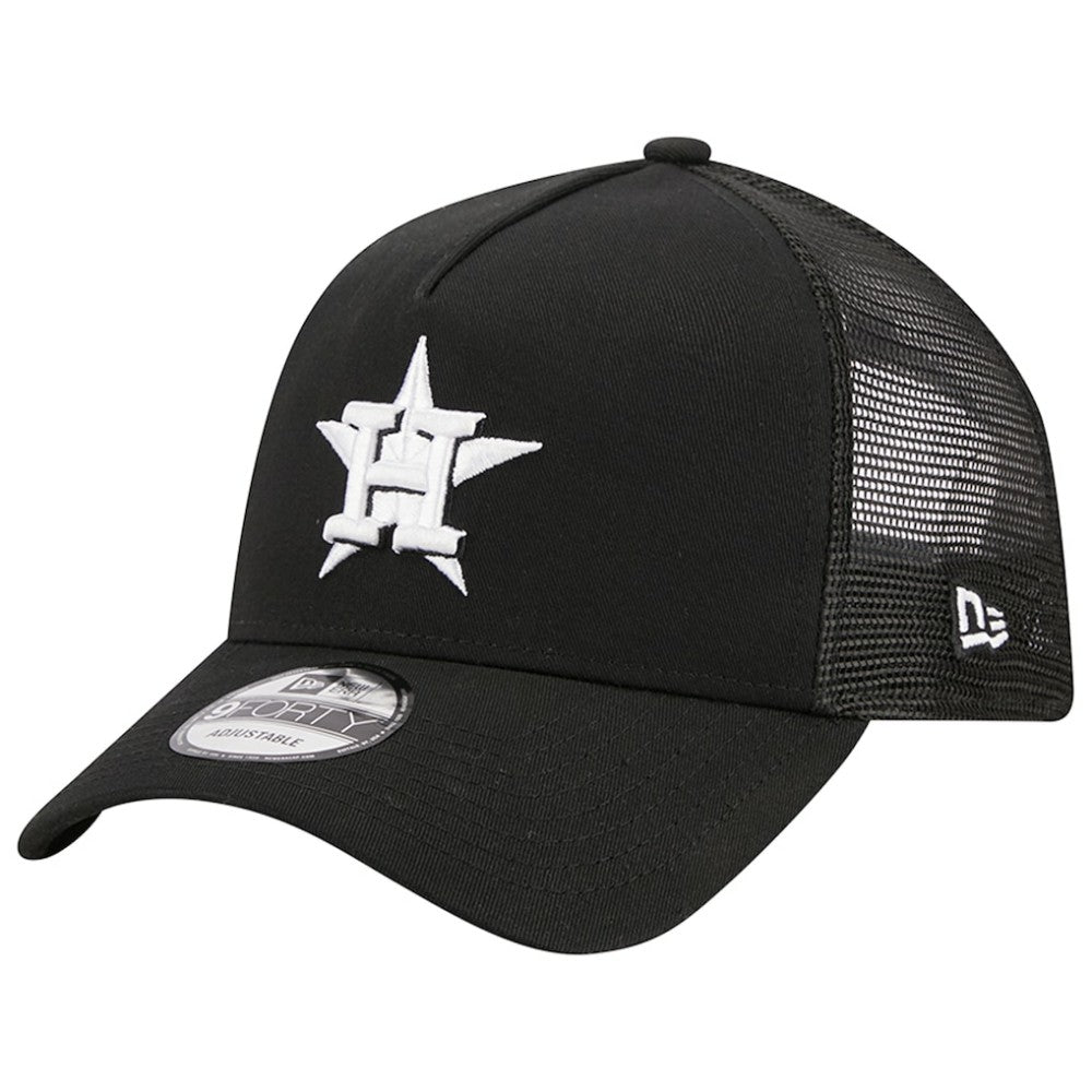Houston Astros A-Frame 9FORTY Trucker Adjustable Hat Black