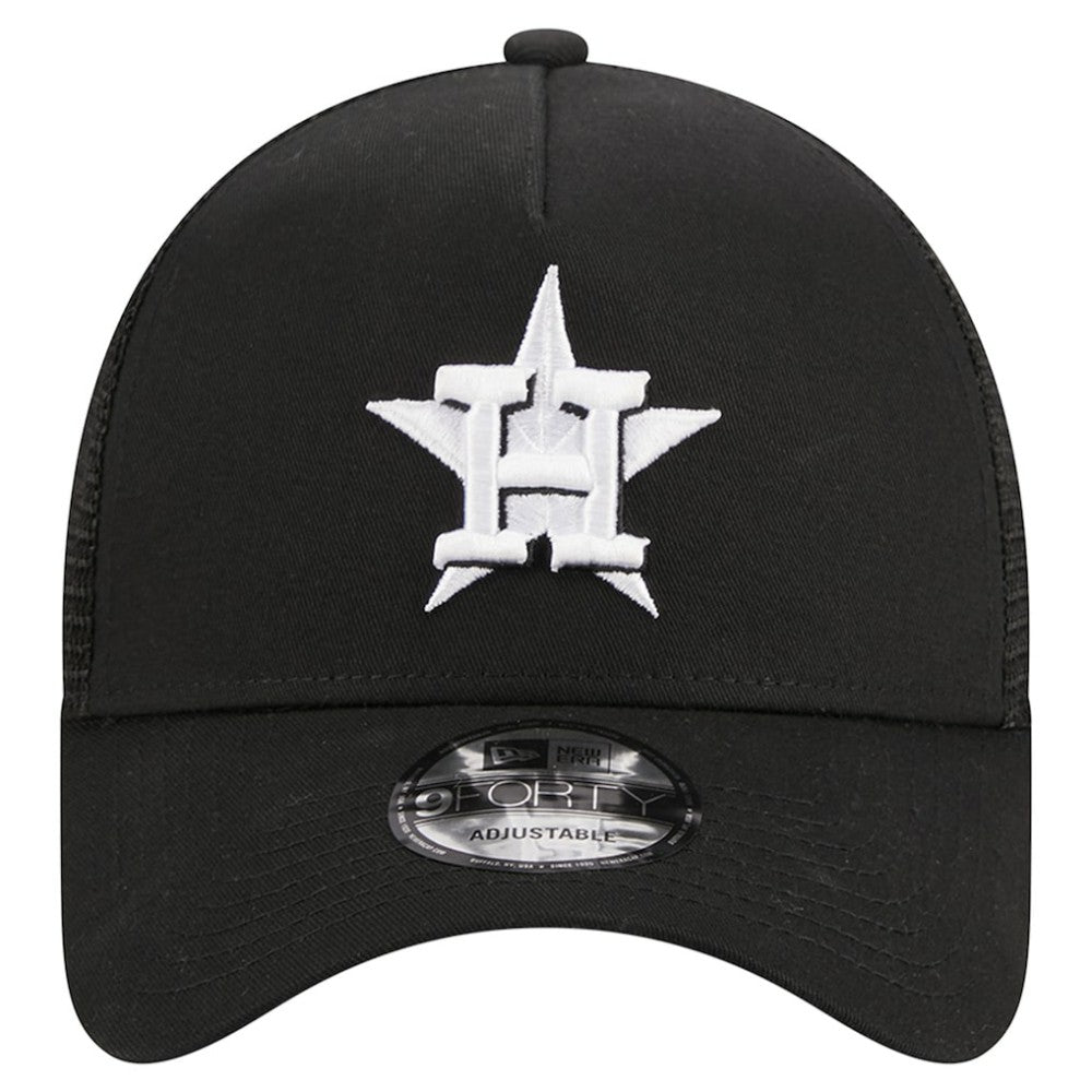 Houston Astros A-Frame 9FORTY Trucker Adjustable Hat Black