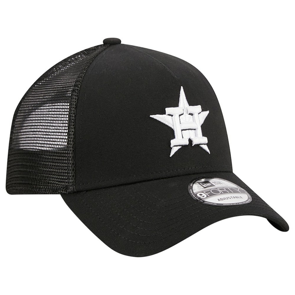 Houston Astros A-Frame 9FORTY Trucker Adjustable Hat Black