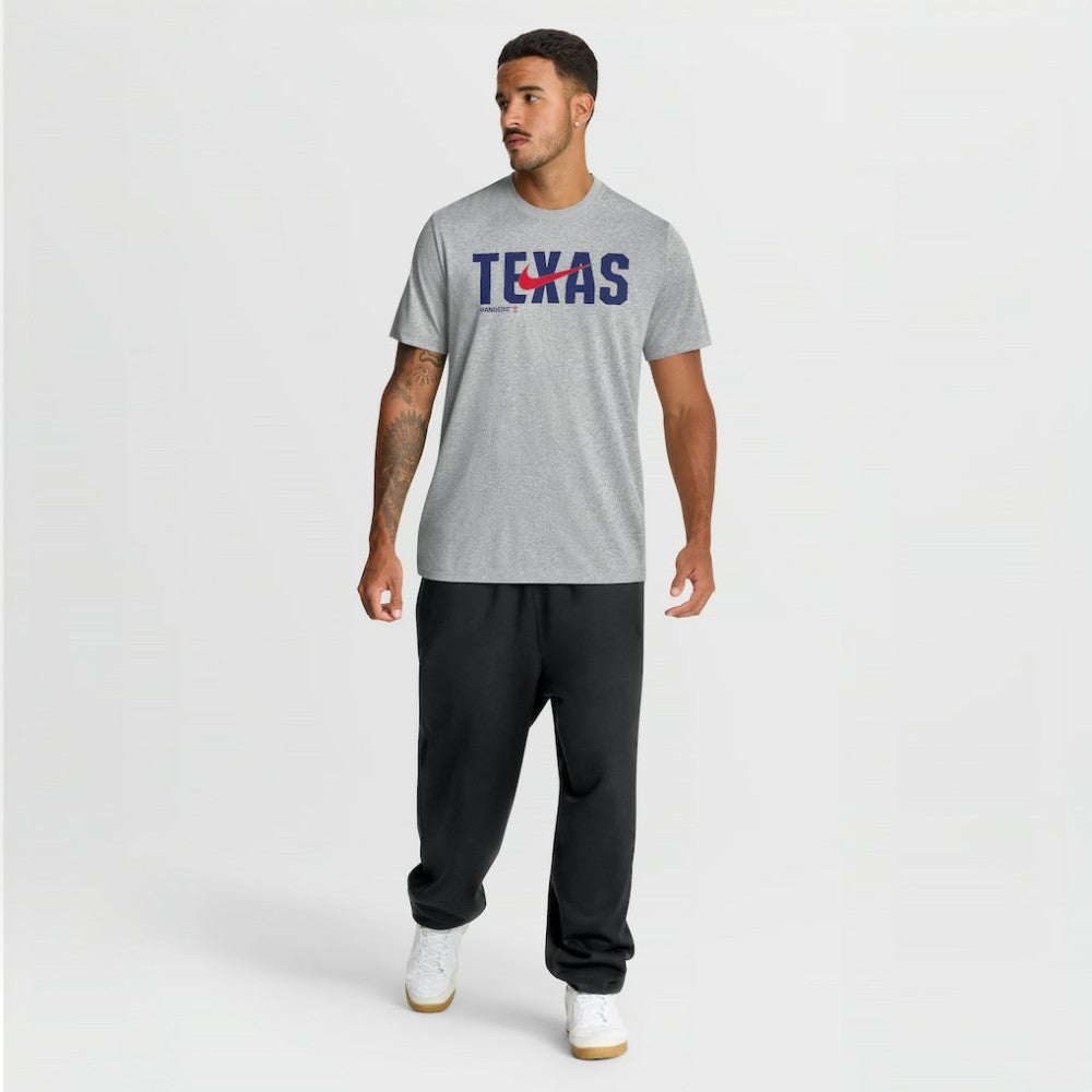 Texas Rangers Swoosh Legend Dri-FIT T-Shirt Heather Gray
