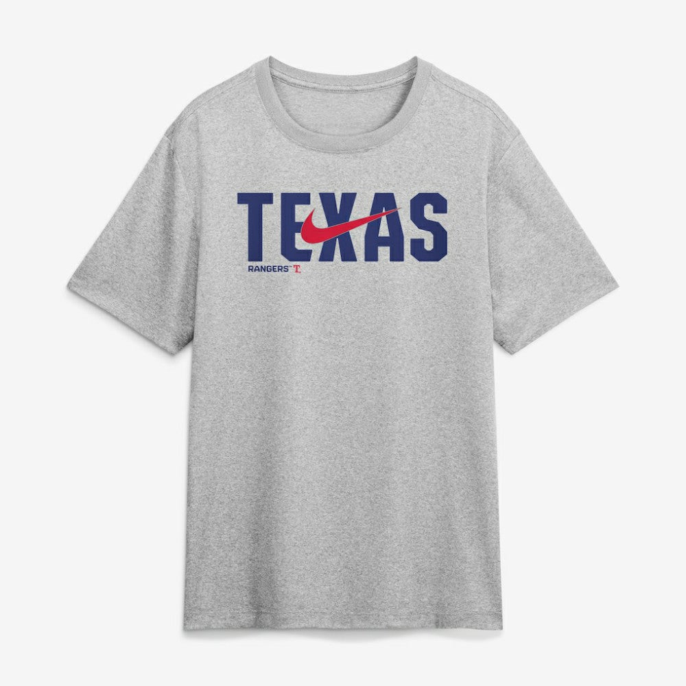 Texas Rangers Swoosh Legend Dri-FIT T-Shirt Heather Gray
