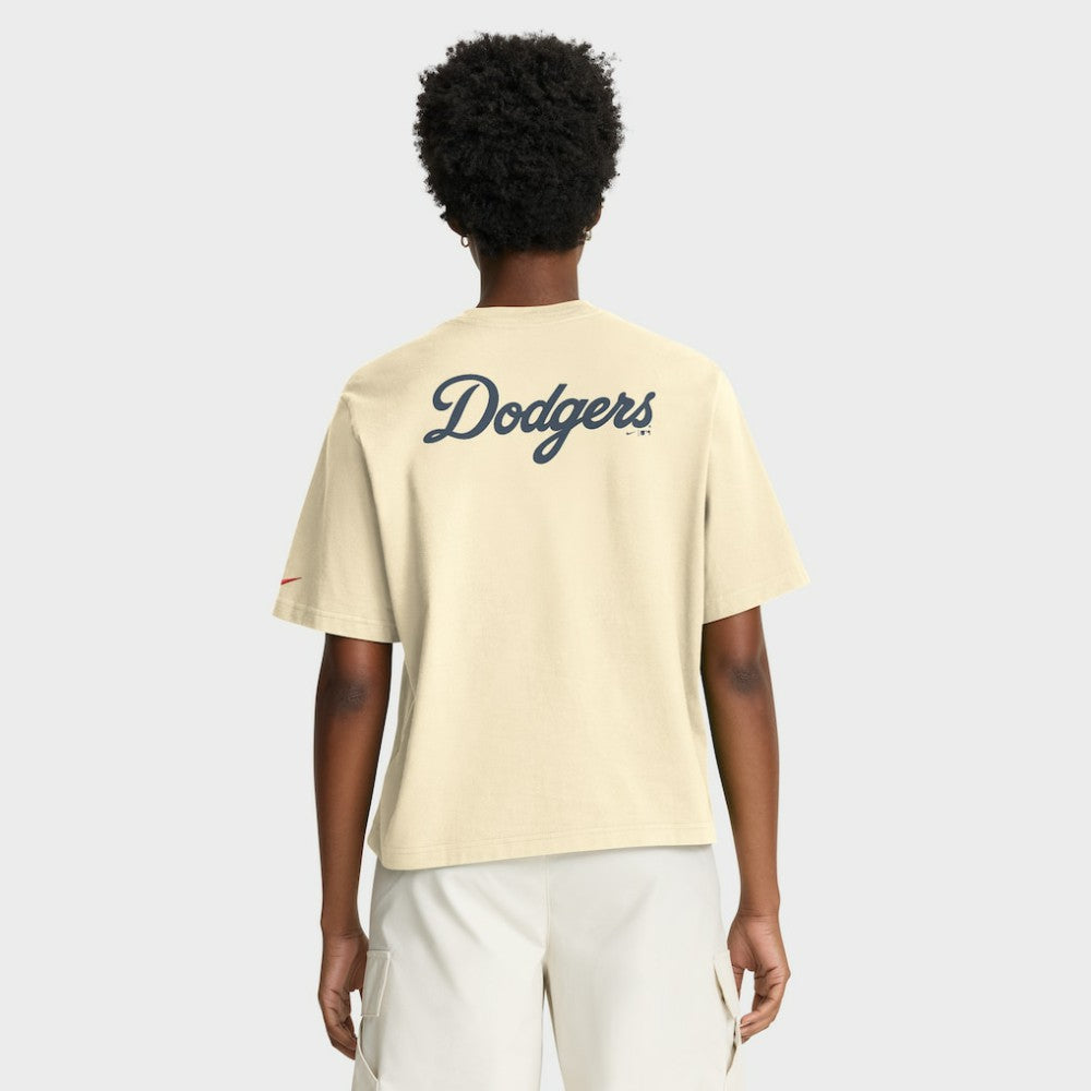 Los Angeles Dodgers Women's City Connect Pocket Boxy T-Shirt Cream