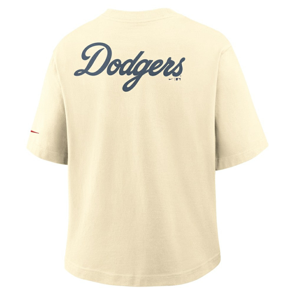 Los Angeles Dodgers Women's City Connect Pocket Boxy T-Shirt Cream