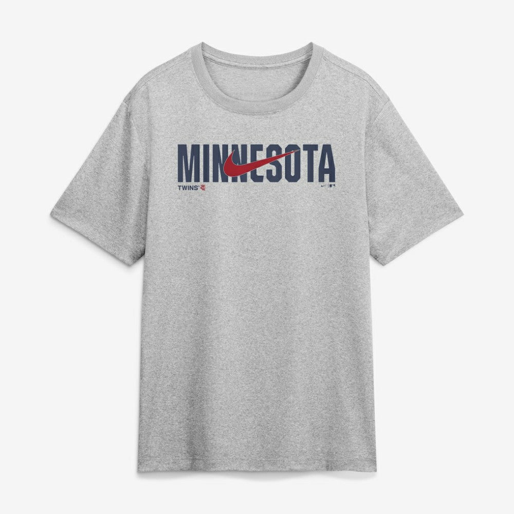 Minnesota Twins Swoosh Legend Dri-FIT T-Shirt Heather Gray