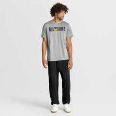 Milwaukee Brewers Swoosh Legend Dri-FIT T-Shirt Heather Gray