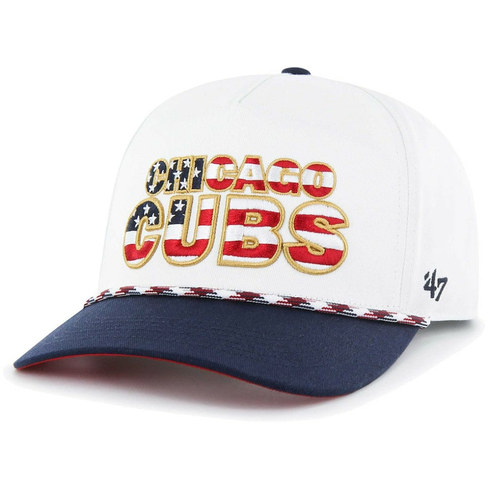 Chicago Cubs Flag Script Hitch Snapback Hat White