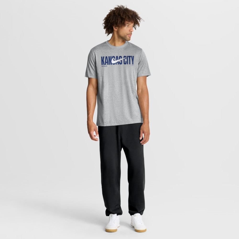 Kansas City Royals Swoosh Legend Dri-FIT T-Shirt Heather Gray