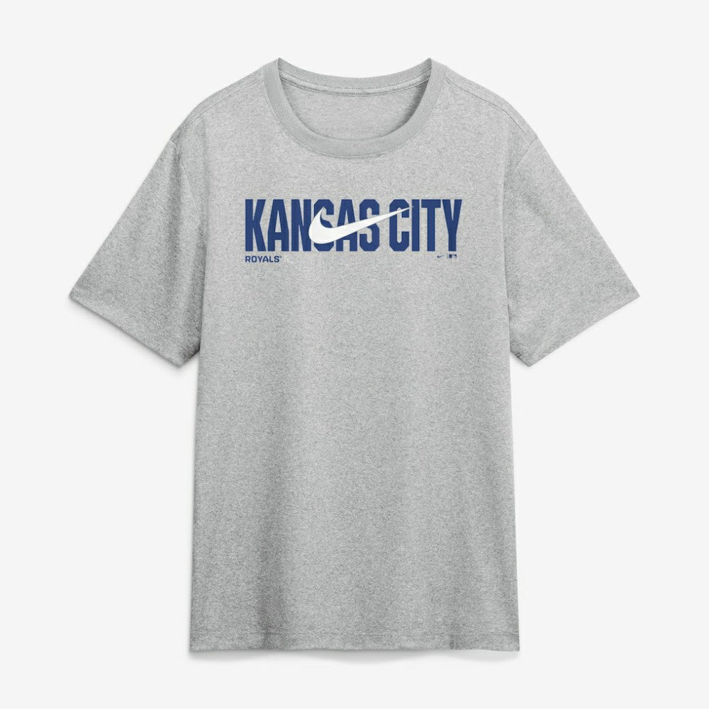 Kansas City Royals Swoosh Legend Dri-FIT T-Shirt Heather Gray