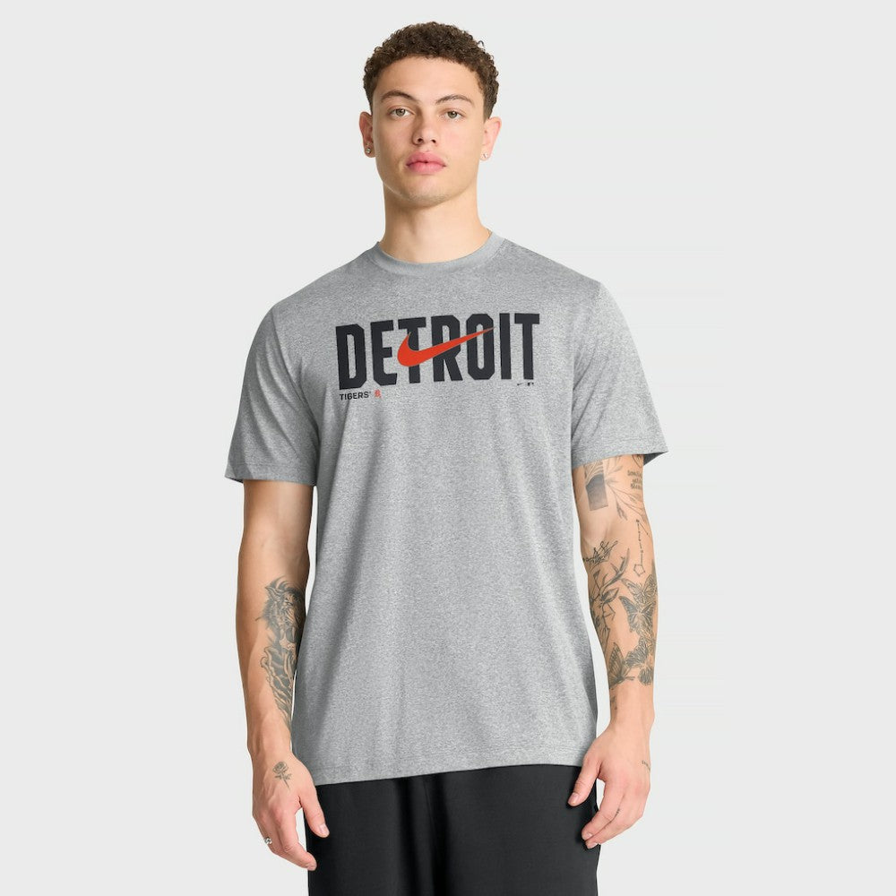 Detroit Tigers Swoosh Legend Dri-FIT T-Shirt Heather Gray