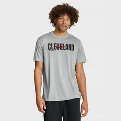 Cleveland Guardians Swoosh Legend Dri-FIT T-Shirt Heather Gray