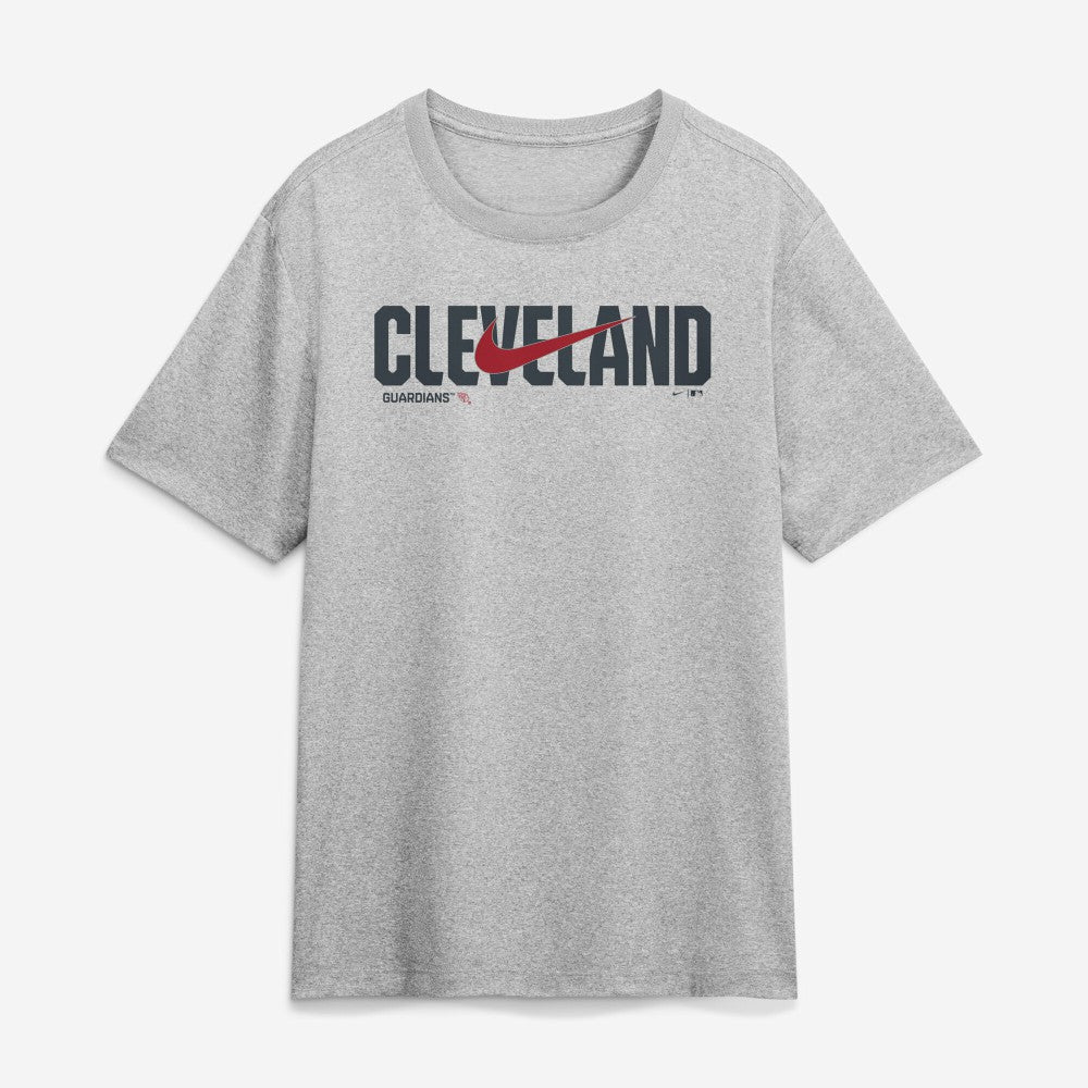 Cleveland Guardians Swoosh Legend Dri-FIT T-Shirt Heather Gray