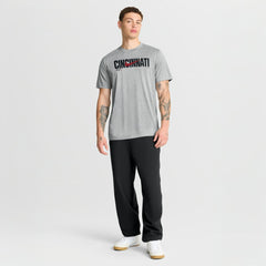 Cincinnati Reds Swoosh Legend Dri-FIT T-Shirt Heather Gray