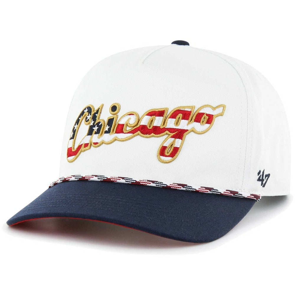 Chicago White Sox Flag Script Hitch Snapback Hat White