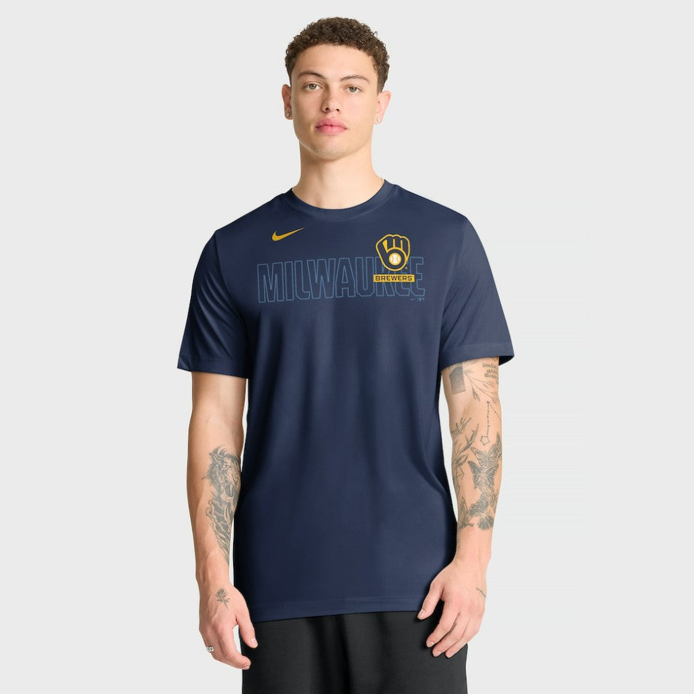 Milwaukee Brewers Knockout Team Legend Dri-FIT T-Shirt Navy