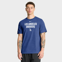 Los Angeles Dodgers Stacked Tri-Blend T-Shirt Heather Royal