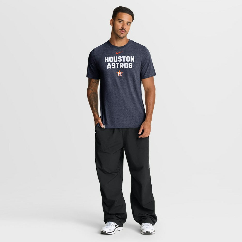 Houston Astros Stacked Tri-Blend T-Shirt Heather Navy