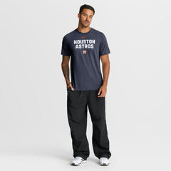 Houston Astros Stacked Tri-Blend T-Shirt Heather Navy