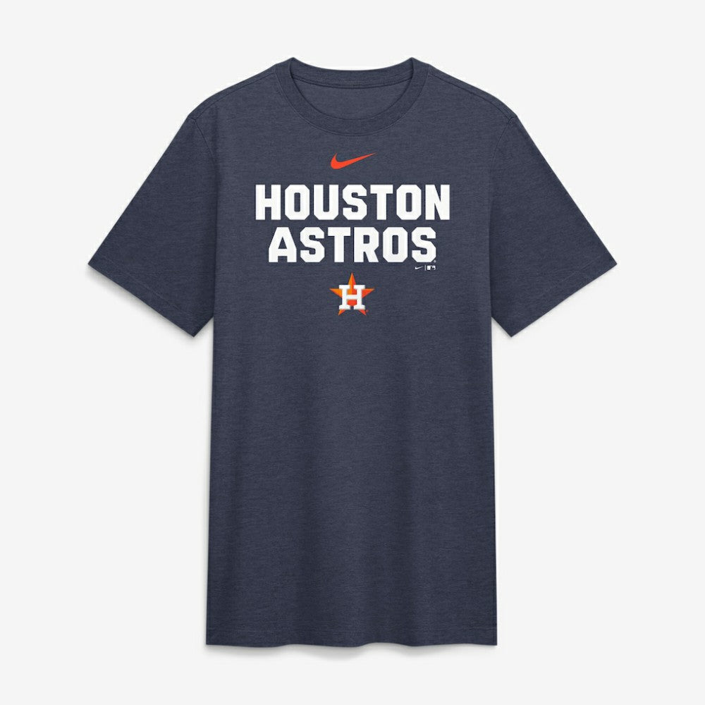 Houston Astros Stacked Tri-Blend T-Shirt Heather Navy