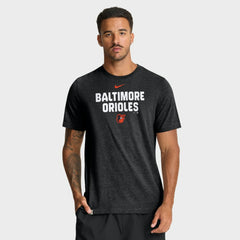 Baltimore Orioles Stacked Tri-Blend T-Shirt Heather Black
