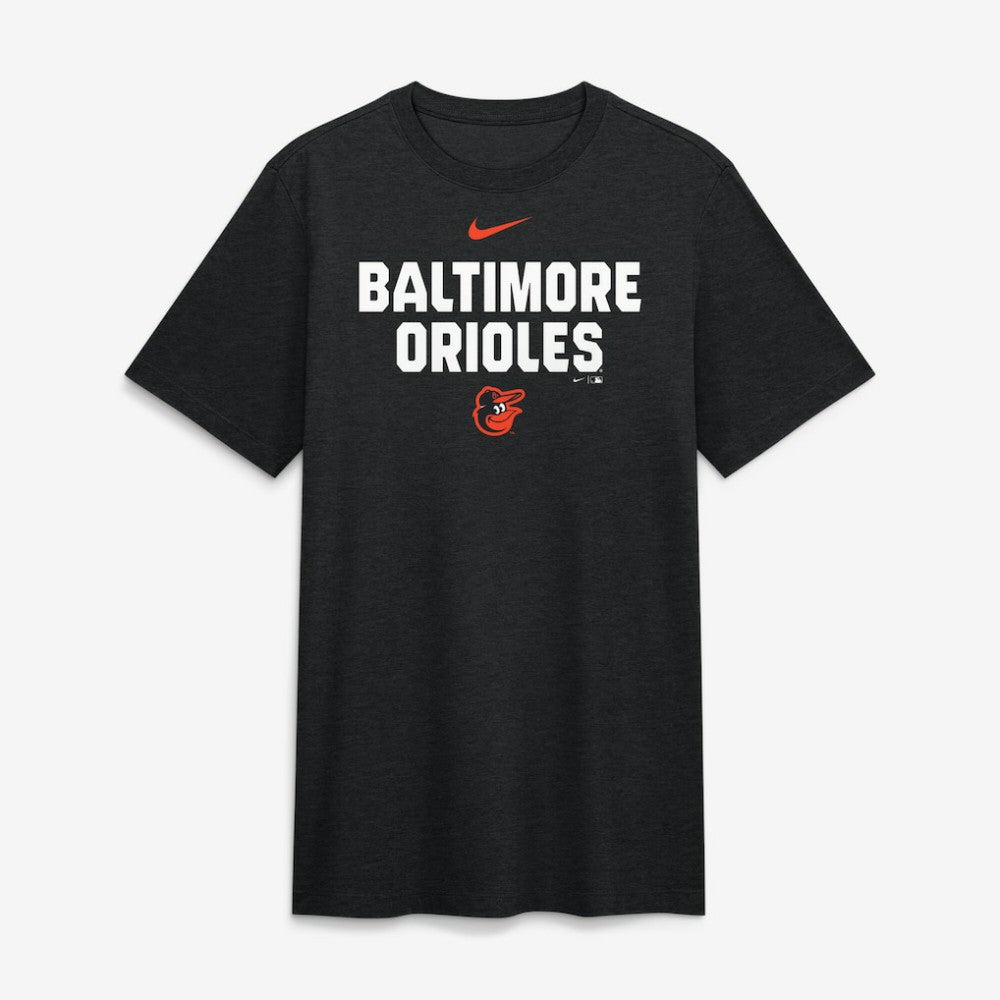 Baltimore Orioles Stacked Tri-Blend T-Shirt Heather Black