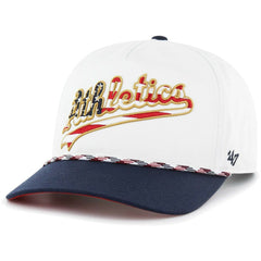 Athletics Flag Script Hitch Snapback Hat White