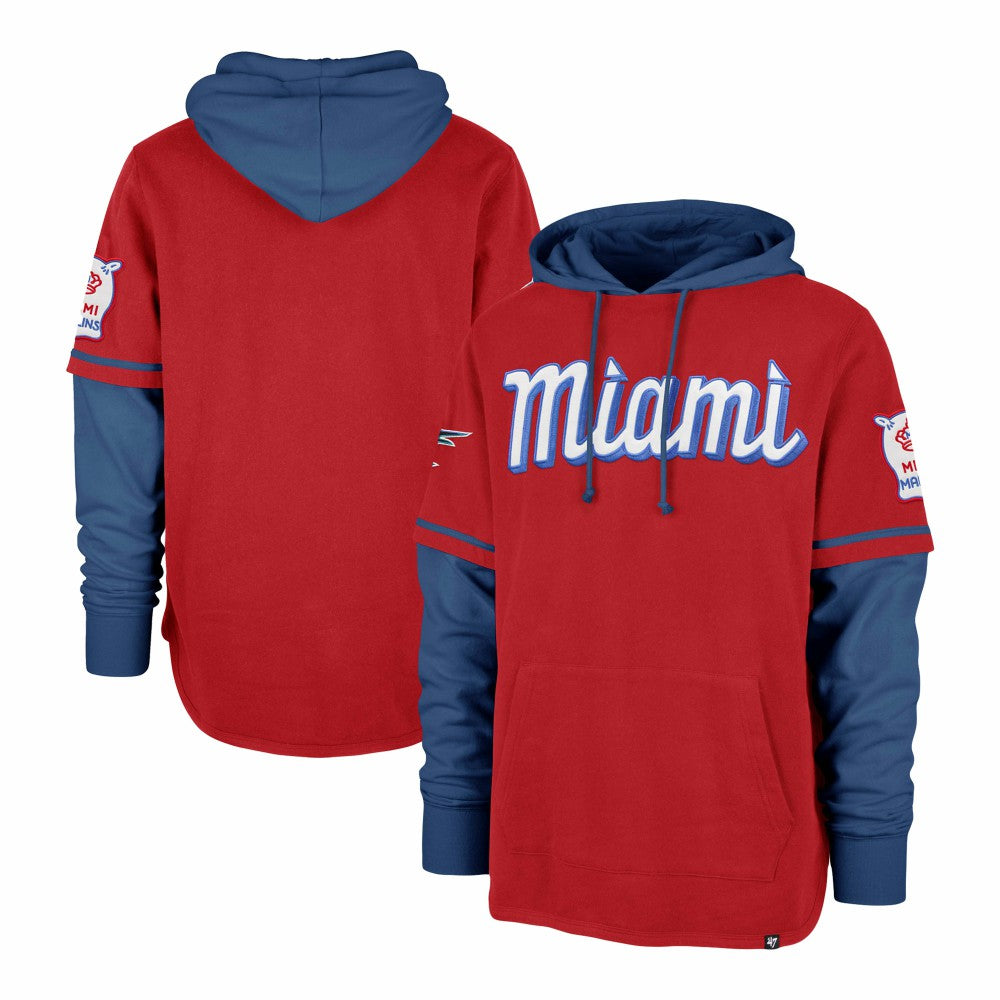 Miami Marlins City Connect Trifecta Shortstop Pullover Hoodie Red