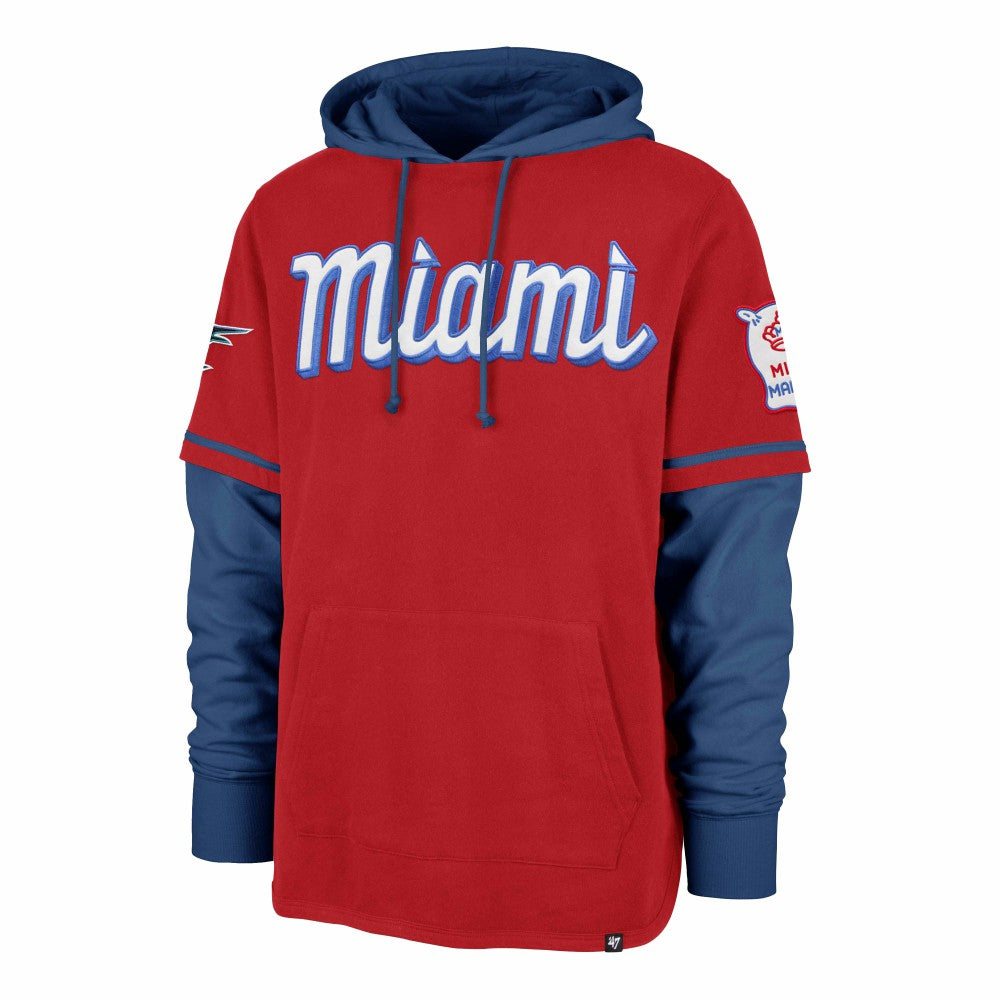 Miami Marlins City Connect Trifecta Shortstop Pullover Hoodie Red