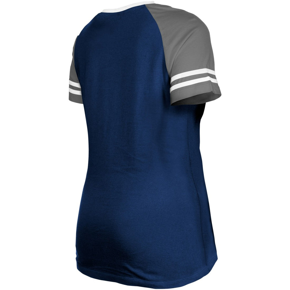 Dallas Cowboys New Era Women's Raglan Lace-Up T-Shirt - Navy sale
