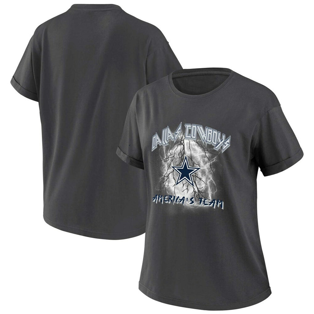 Dallas Cowboys WEAR by Erin Andrews Women's Boyfriend T-Shirt - Charcoal outlet