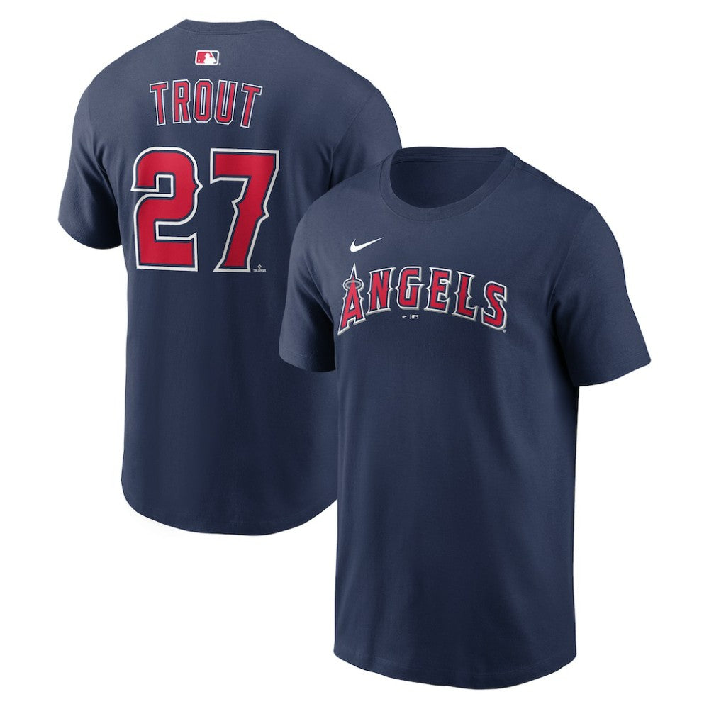 Mike Trout Los Angeles Angels Name & Number T-Shirt Navy