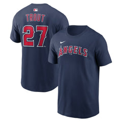 Mike Trout Los Angeles Angels Name & Number T-Shirt Navy