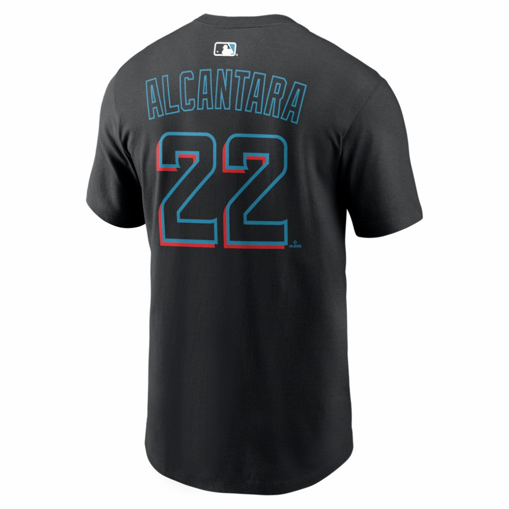 Sandy Alcantara Miami Marlins Home Name & Number T-Shirt Black